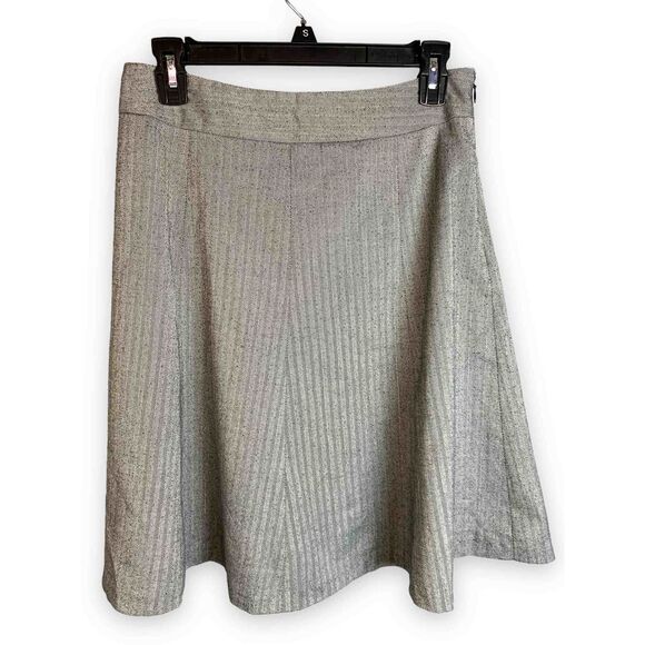 Tweed A-line Skirt with Silver Pin stripes 6P - Picture 3 of 5